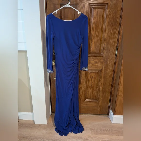 Badgley Mischka Royal Blue Long Sleeve Dress - Picture 1 of 5